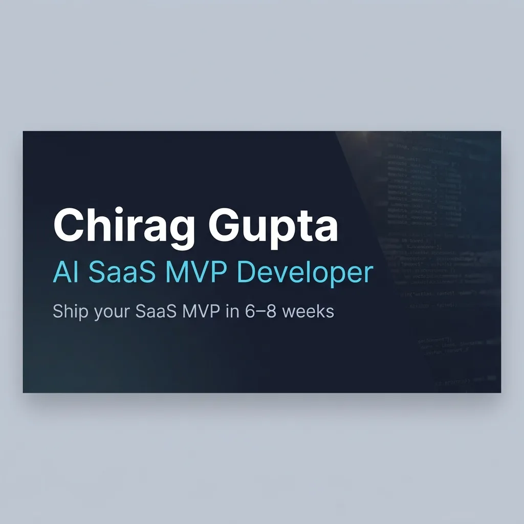 Chirag Gupta — AI SaaS MVP Developer for Non-Technical Founders